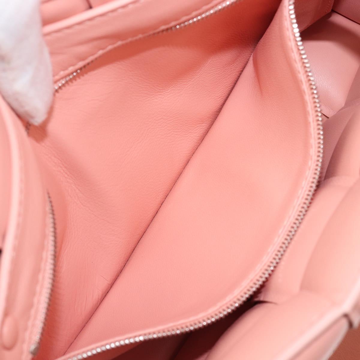 BOTTEGA VENETA MAXI INTRECCIATO Cassette Shoulder Bag Leather Pink Auth ar14228M