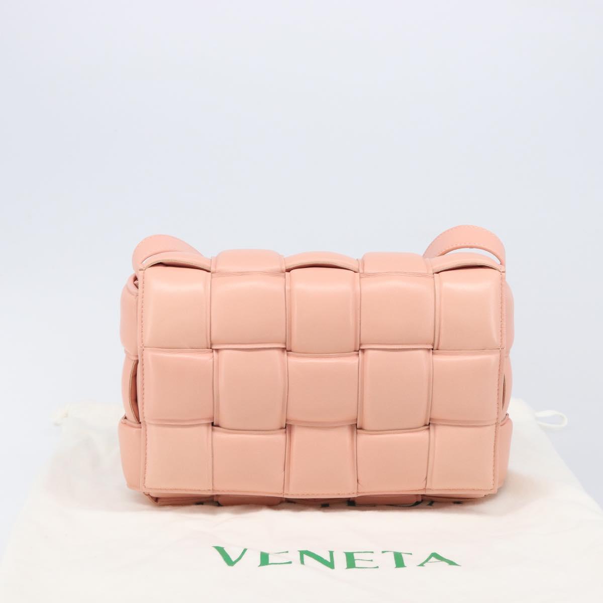 BOTTEGA VENETA MAXI INTRECCIATO Cassette Shoulder Bag Leather Pink Auth ar14228M