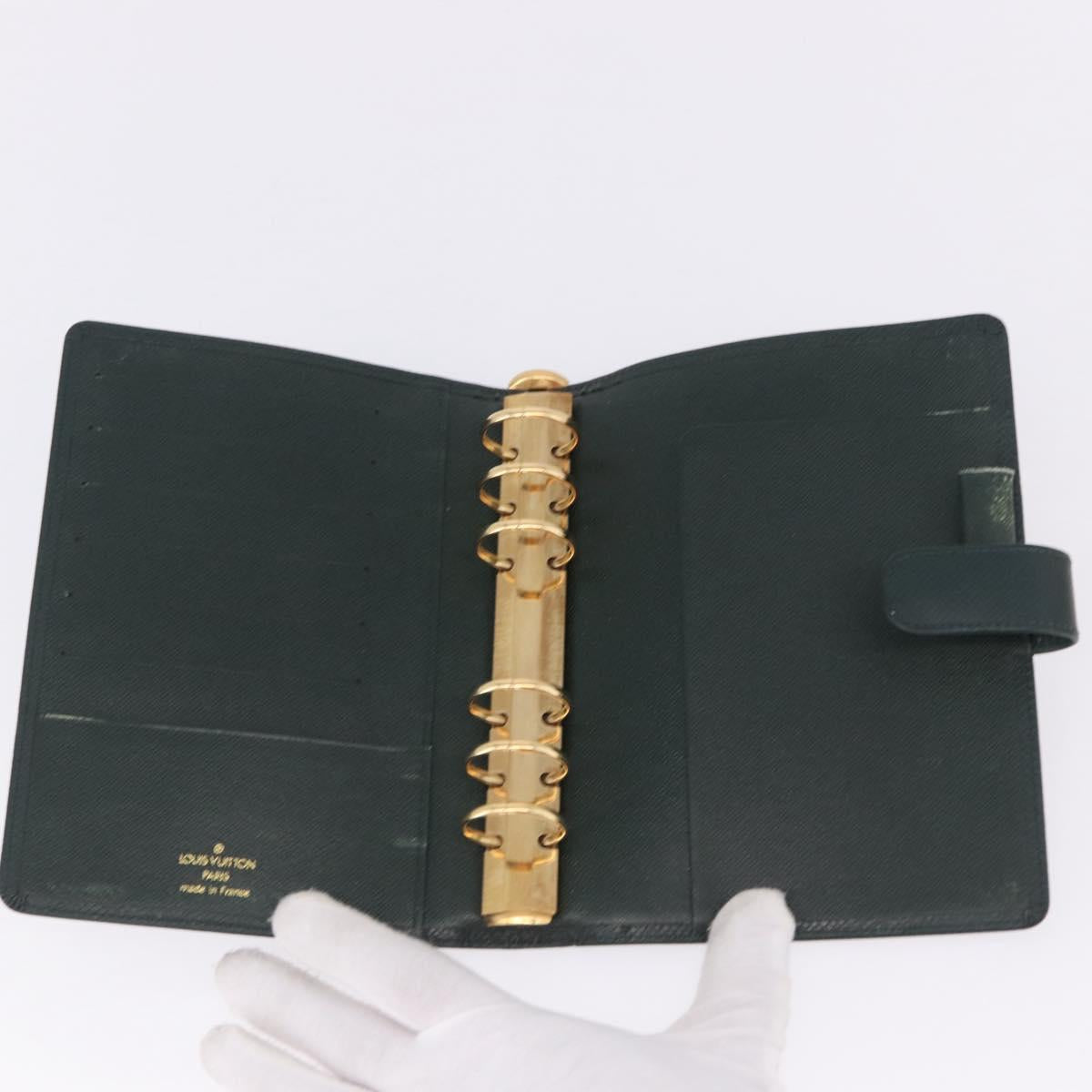 LOUIS VUITTON Taiga Agenda MM Day Planner Cover Epicea R20403 LV Auth ar14231