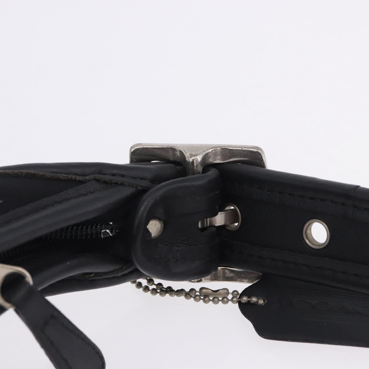 Coach Shoulder Bag Nylon Black Silver Auth ar14243