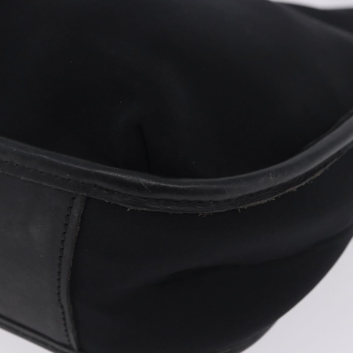 Coach Shoulder Bag Nylon Black Silver Auth ar14243