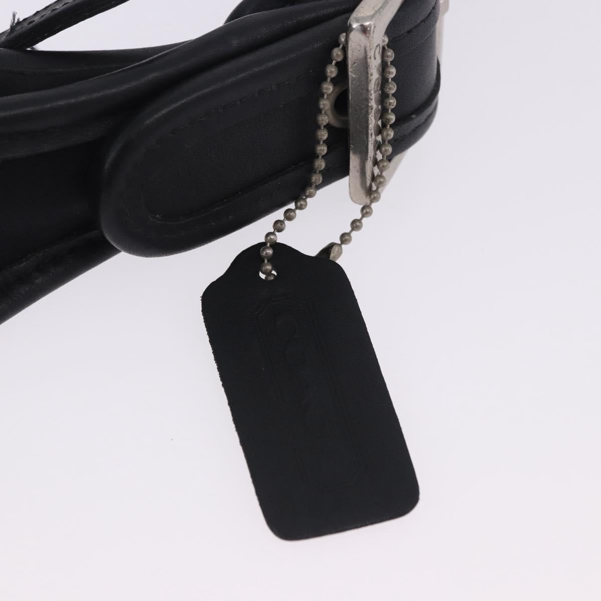 Coach Shoulder Bag Nylon Black Silver Auth ar14243