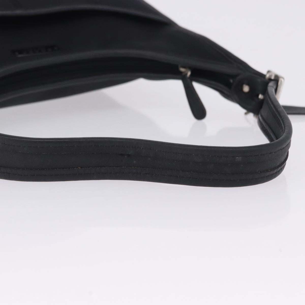 Coach Shoulder Bag Nylon Black Silver Auth ar14243