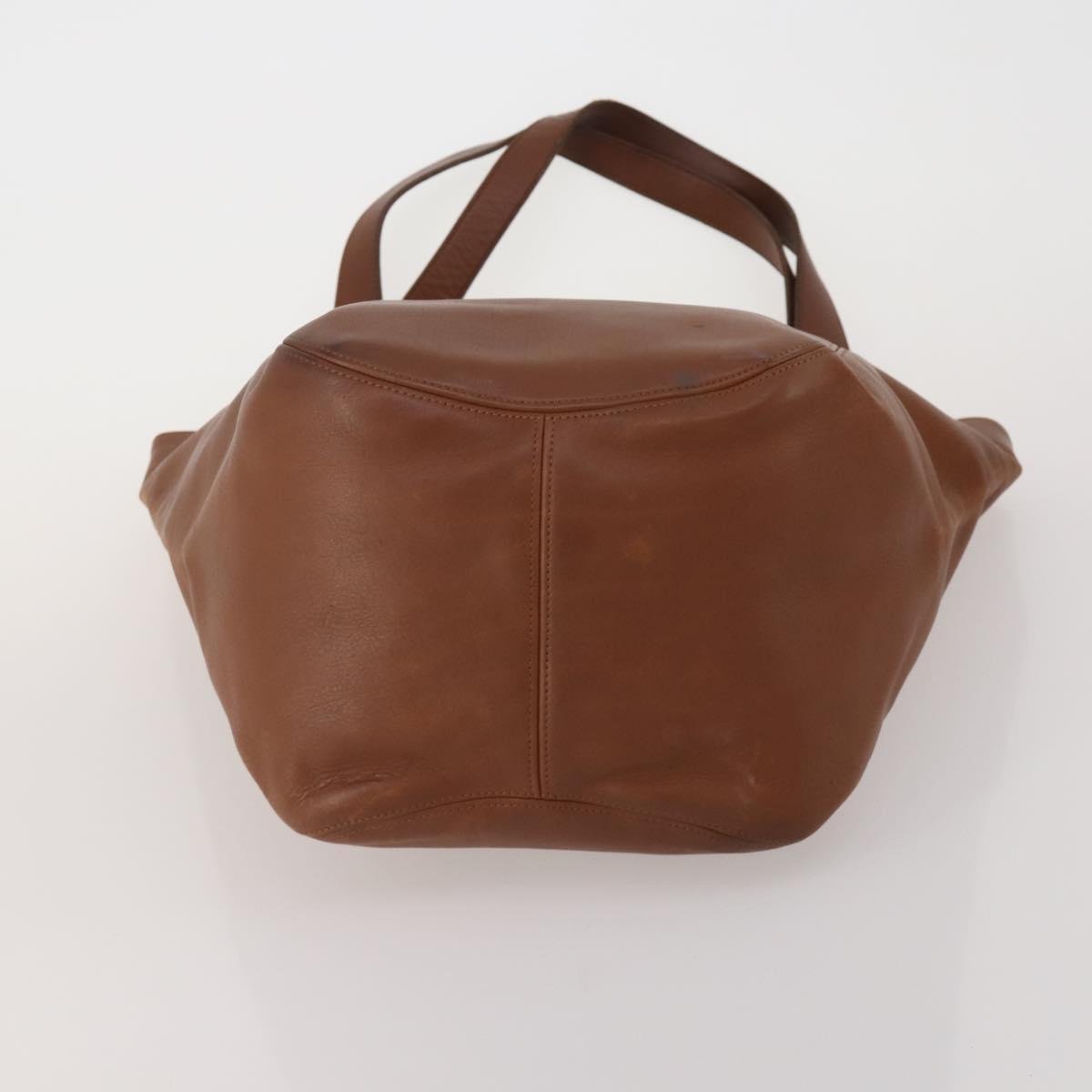 Coach Tote Bag Leather 2 Set Brown Khaki Auth ar14245