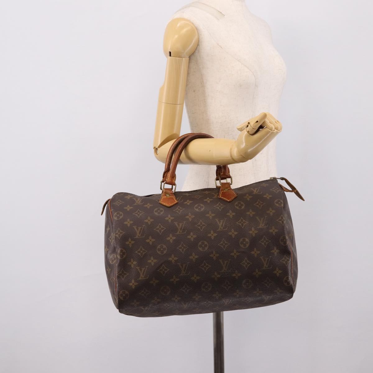 LOUIS VUITTON Monogram Speedy 35 Hand Bag M41524 LV Auth ar14247