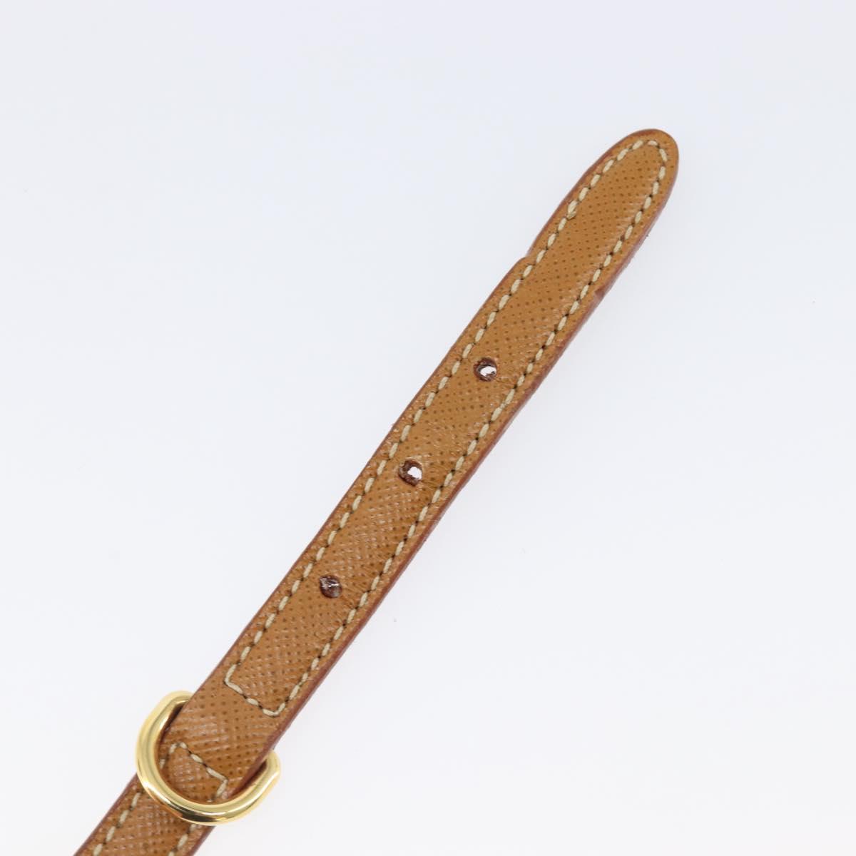 PRADA Bracelet Leather Brown Gold Tone Auth ar14250V