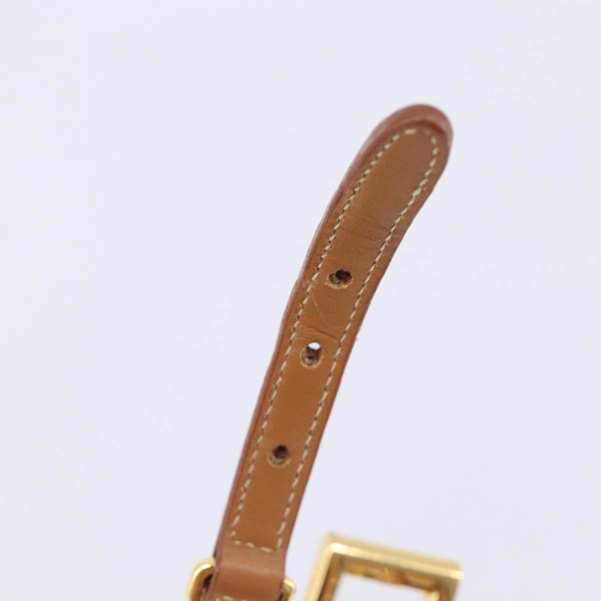 PRADA Bracelet Leather Brown Gold Tone Auth ar14250V