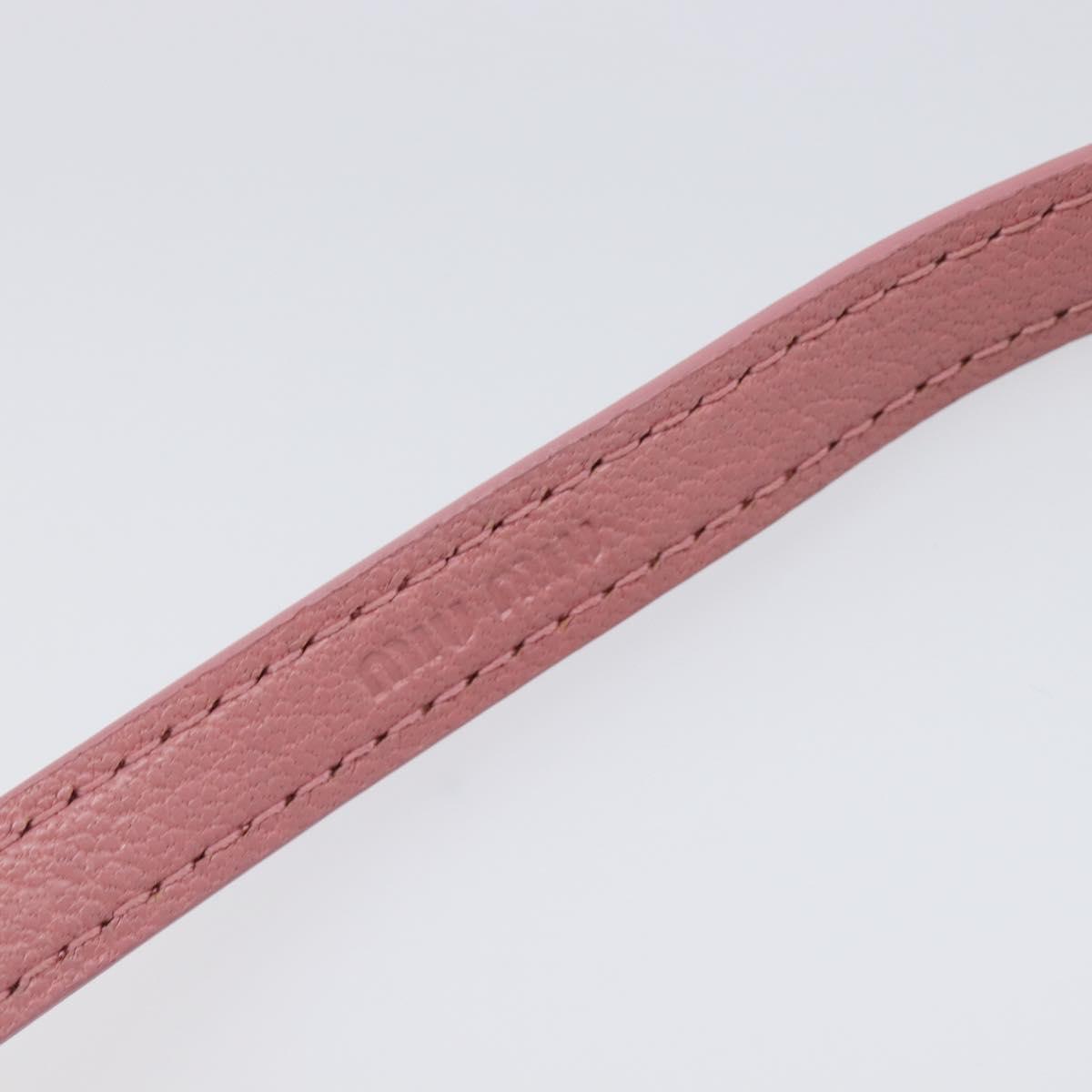 Miu Miu Bracelet Leather Pink Gold Tone Auth ar14251V