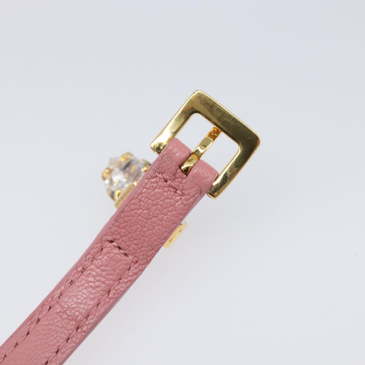Miu Miu Bracelet Leather Pink Gold Tone Auth ar14251V