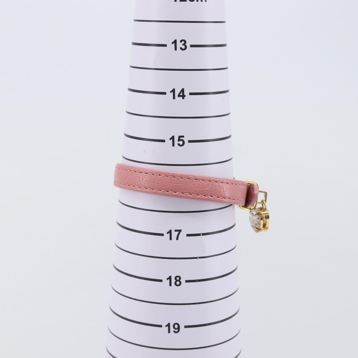 Miu Miu Bracelet Leather Pink Gold Tone Auth ar14251V