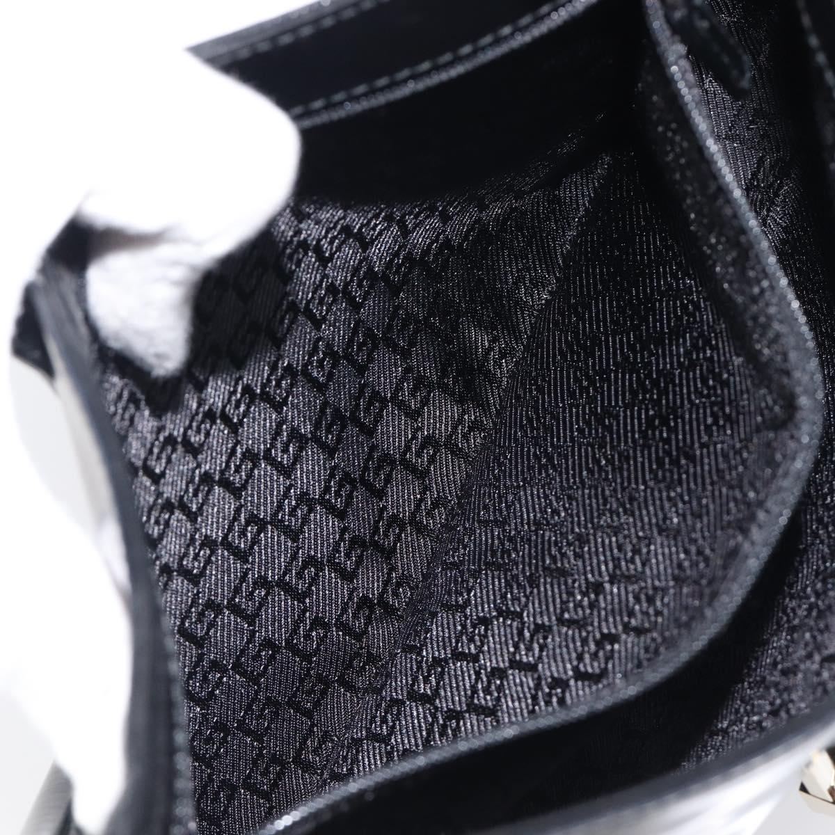 GUCCI Hand Bag Patent Black Gold Tone 001 4150 Auth ar14256V