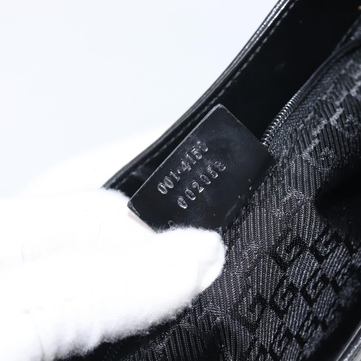 GUCCI Hand Bag Patent Black Gold Tone 001 4150 Auth ar14256V