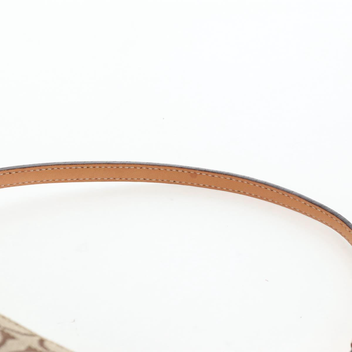 Coach Signature Hand Bag Canvas Beige Silver Auth ar14259A