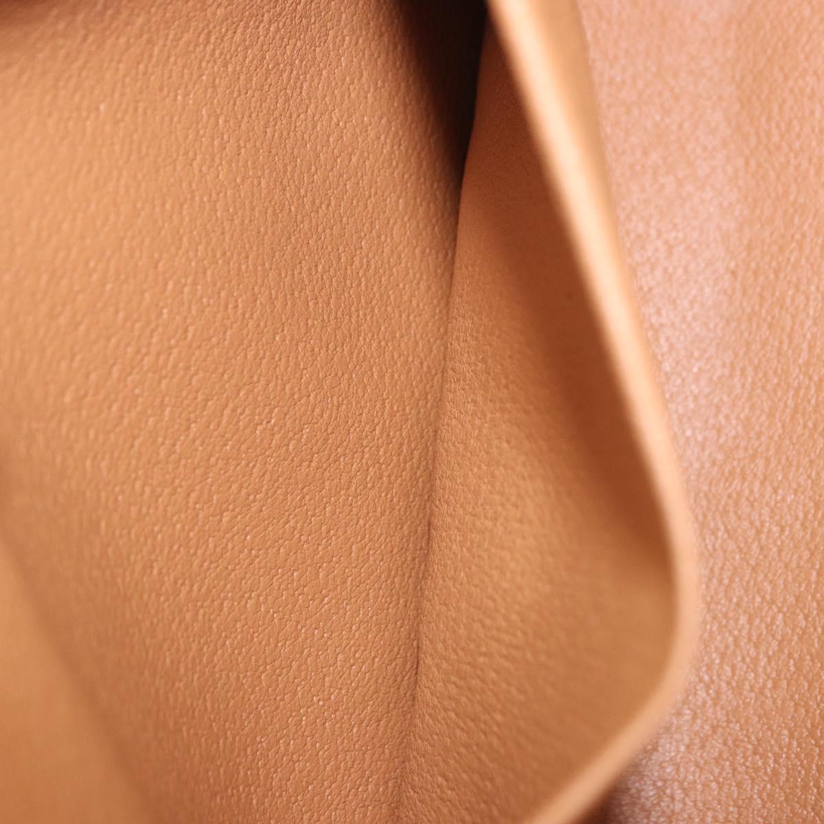 CELINE Macadam Pouch PVC Leather Brown Gold Tone Auth ar14260A