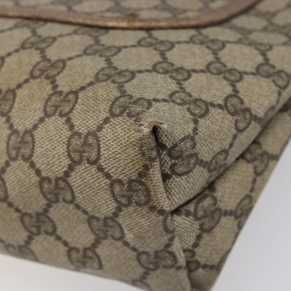 GUCCI GG Supreme Web Sherry Line Tote Bag PVC Beige Gold 39 02 003 Auth ar14261