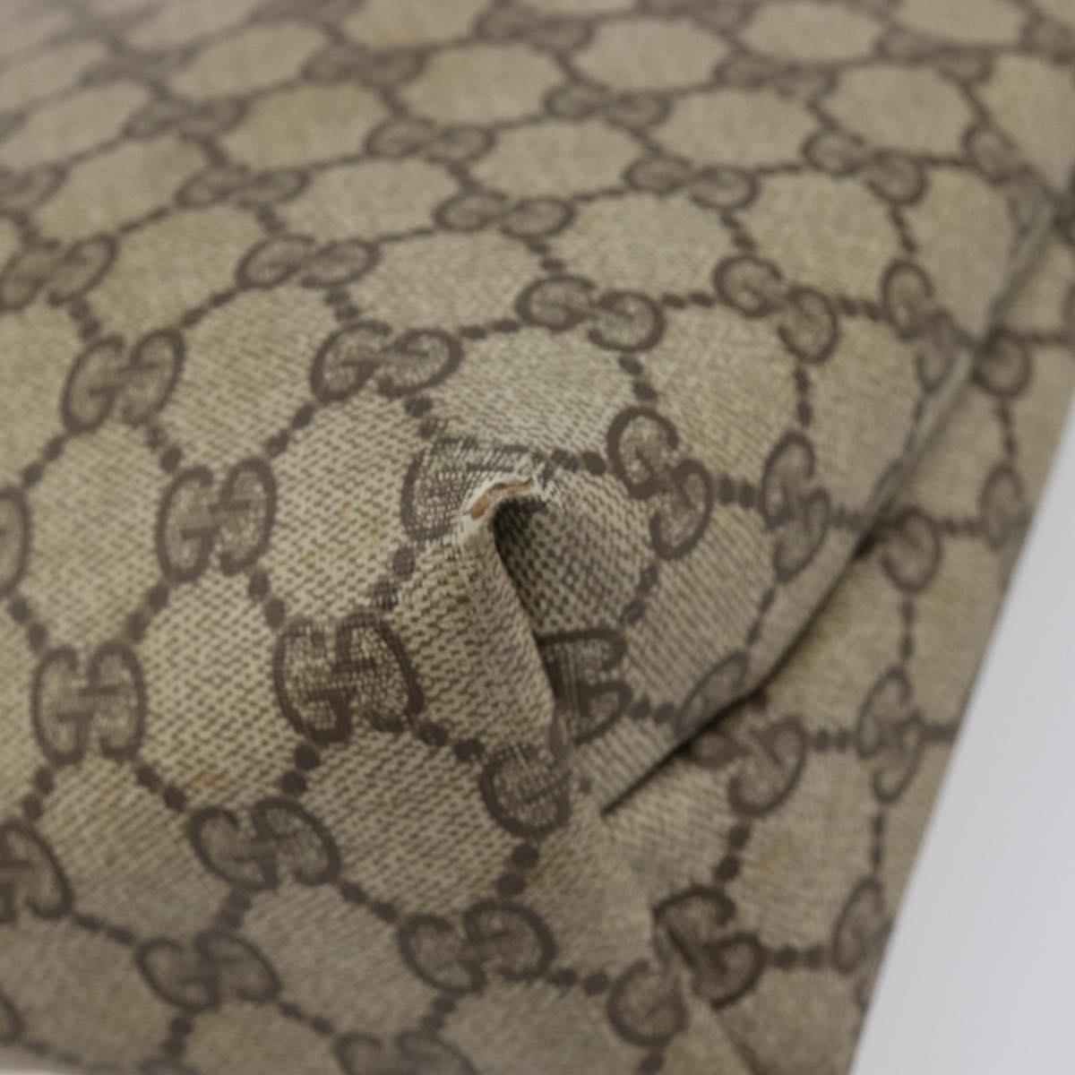 GUCCI GG Supreme Web Sherry Line Tote Bag PVC Beige Gold 39 02 003 Auth ar14261
