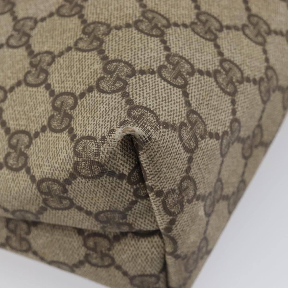 GUCCI GG Supreme Web Sherry Line Tote Bag PVC Beige Gold 39 02 003 Auth ar14261