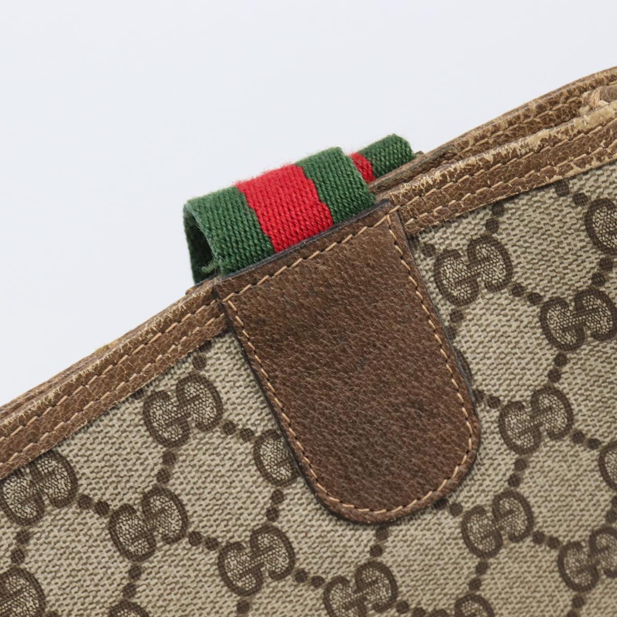 GUCCI GG Supreme Web Sherry Line Tote Bag PVC Beige Gold 39 02 003 Auth ar14261