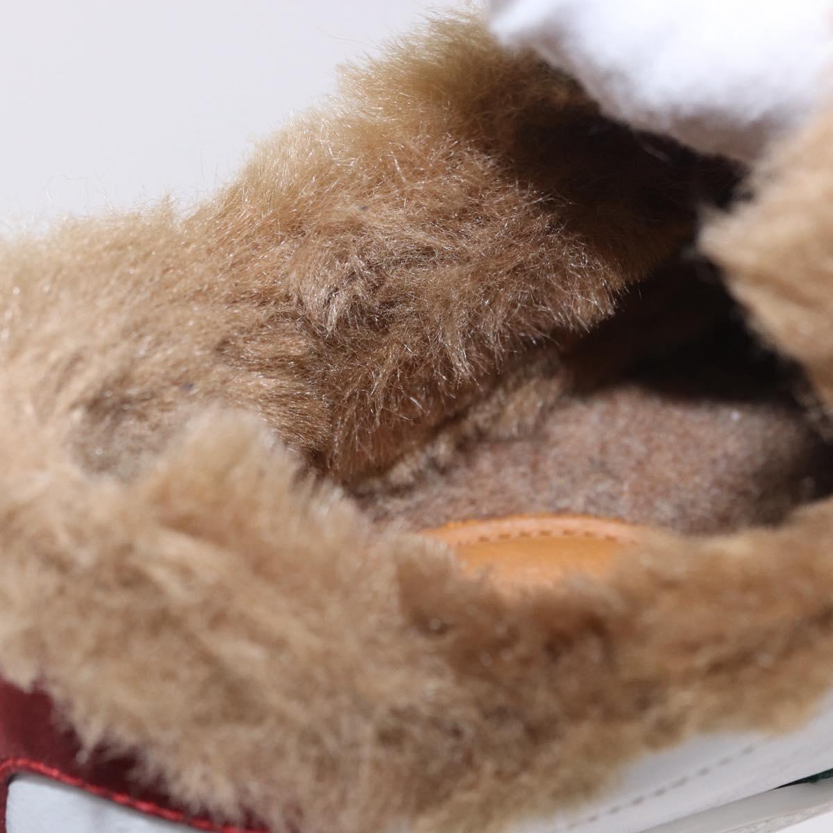 GUCCI Web Sherry Line Kids Shoes Leather White Auth ar14270