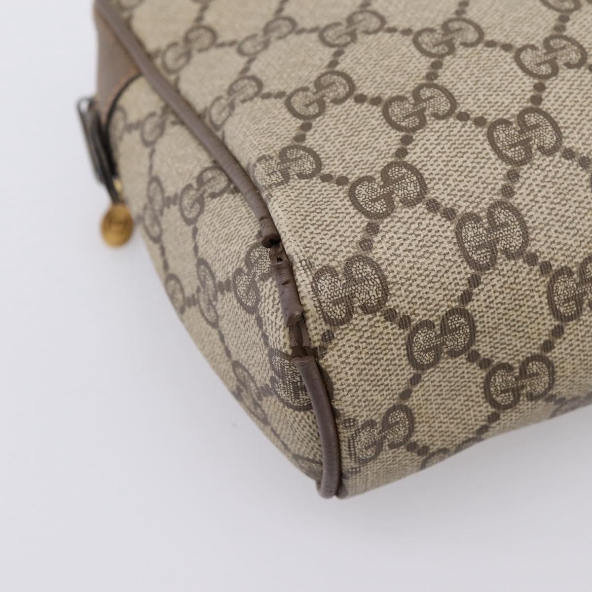 GUCCI GG Supreme Web Sherry Line Bag PVC Beige Gold 63 01 012 Auth ar14278