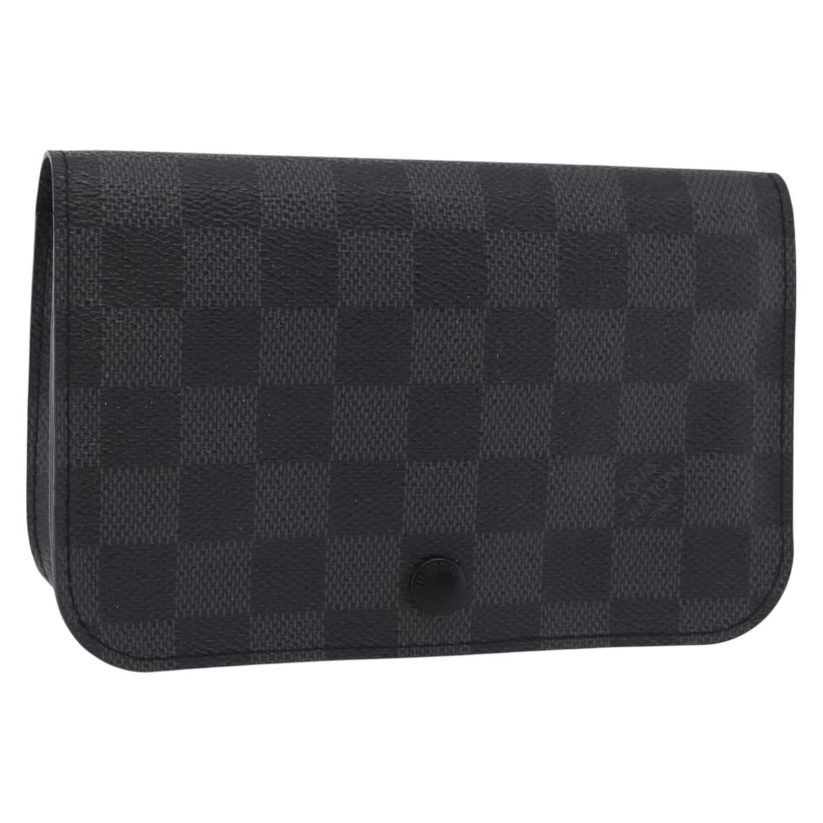 LOUIS VUITTON Graphite Ceinture Pochette Homme Pouch M6837 LV Auth ar14287