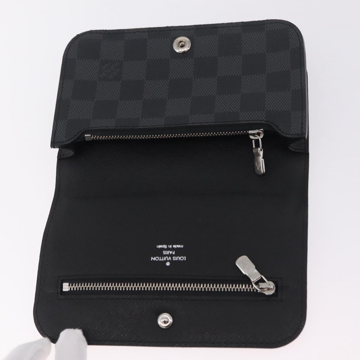 LOUIS VUITTON Graphite Ceinture Pochette Homme Pouch M6837 LV Auth ar14287