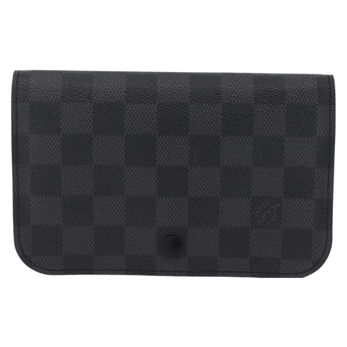 LOUIS VUITTON Graphite Ceinture Pochette Homme Pouch M6837 LV Auth ar14287