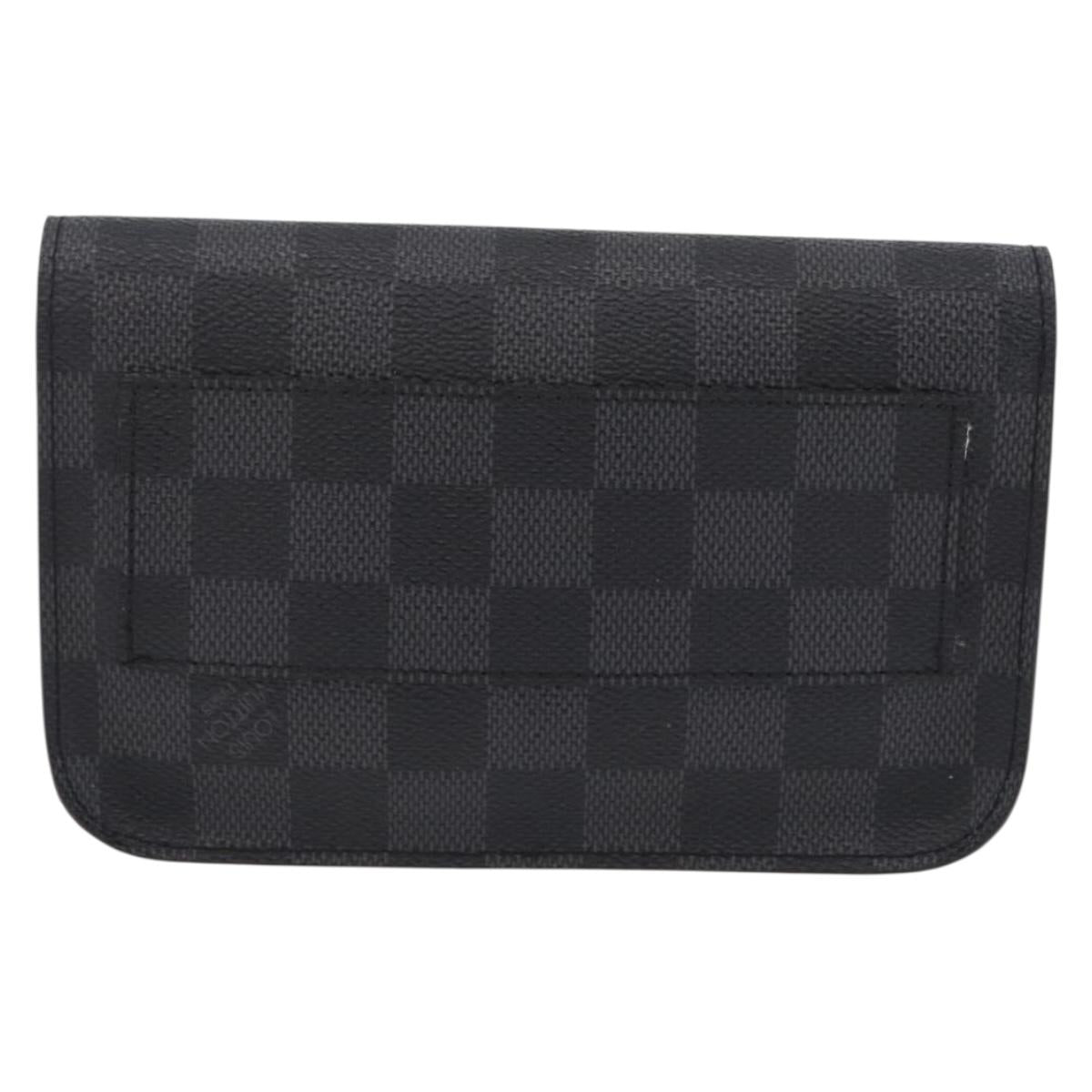 LOUIS VUITTON Graphite Ceinture Pochette Homme Pouch M6837 LV Auth ar14287