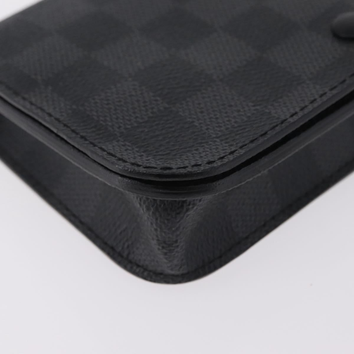 LOUIS VUITTON Graphite Ceinture Pochette Homme Pouch M6837 LV Auth ar14287
