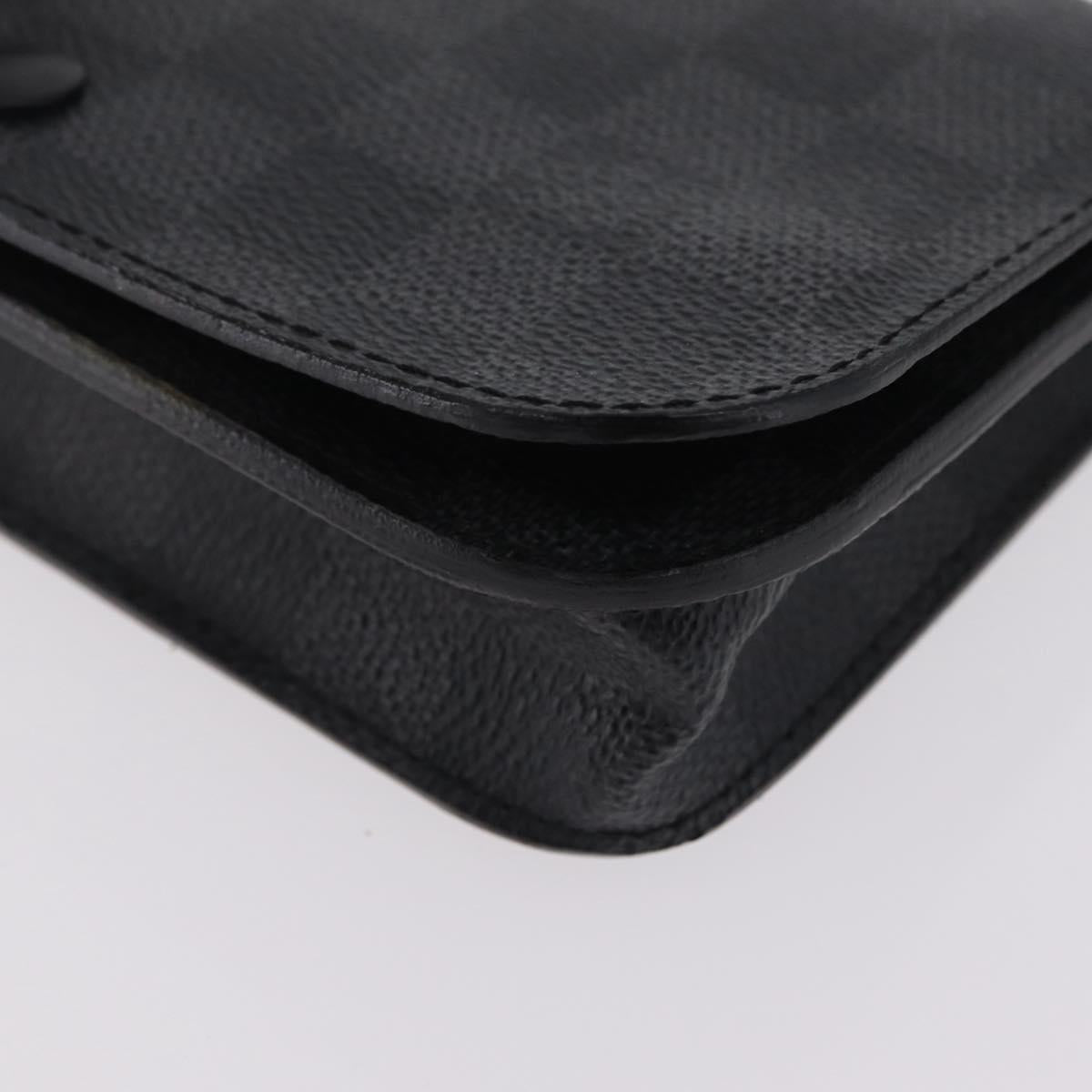 LOUIS VUITTON Graphite Ceinture Pochette Homme Pouch M6837 LV Auth ar14287