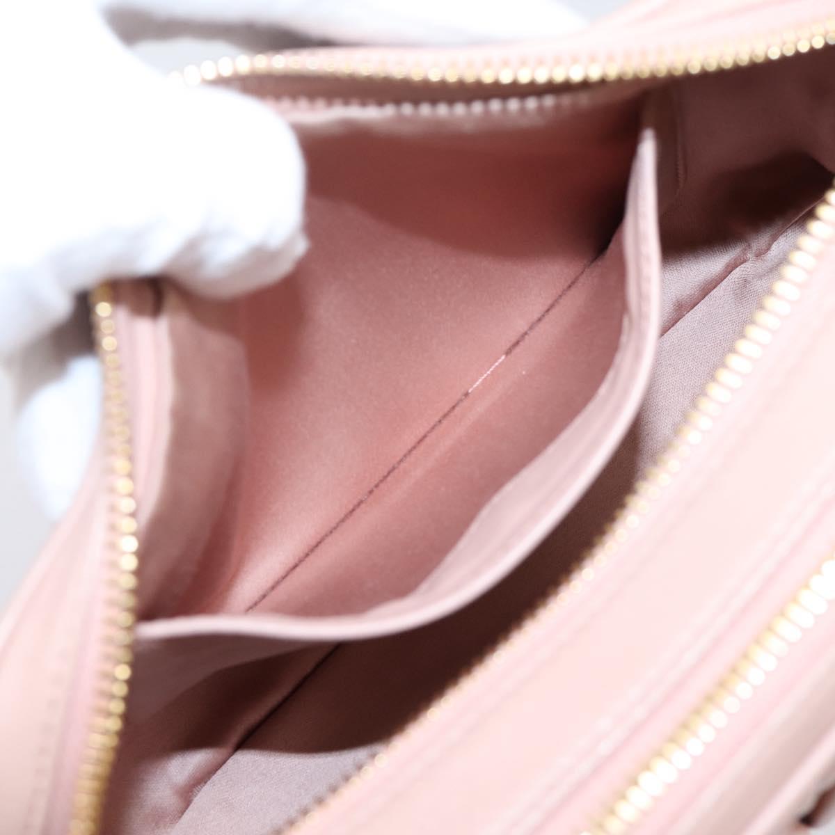 Miu Miu Matelasse Shoulder Bag Leather Pink Gold Auth ar14289M