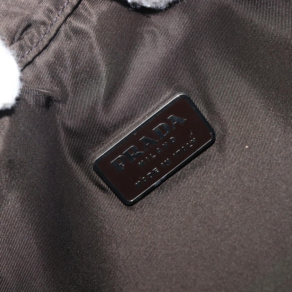 PRADA Backpack Nylon Khaki Silver Auth ar14290