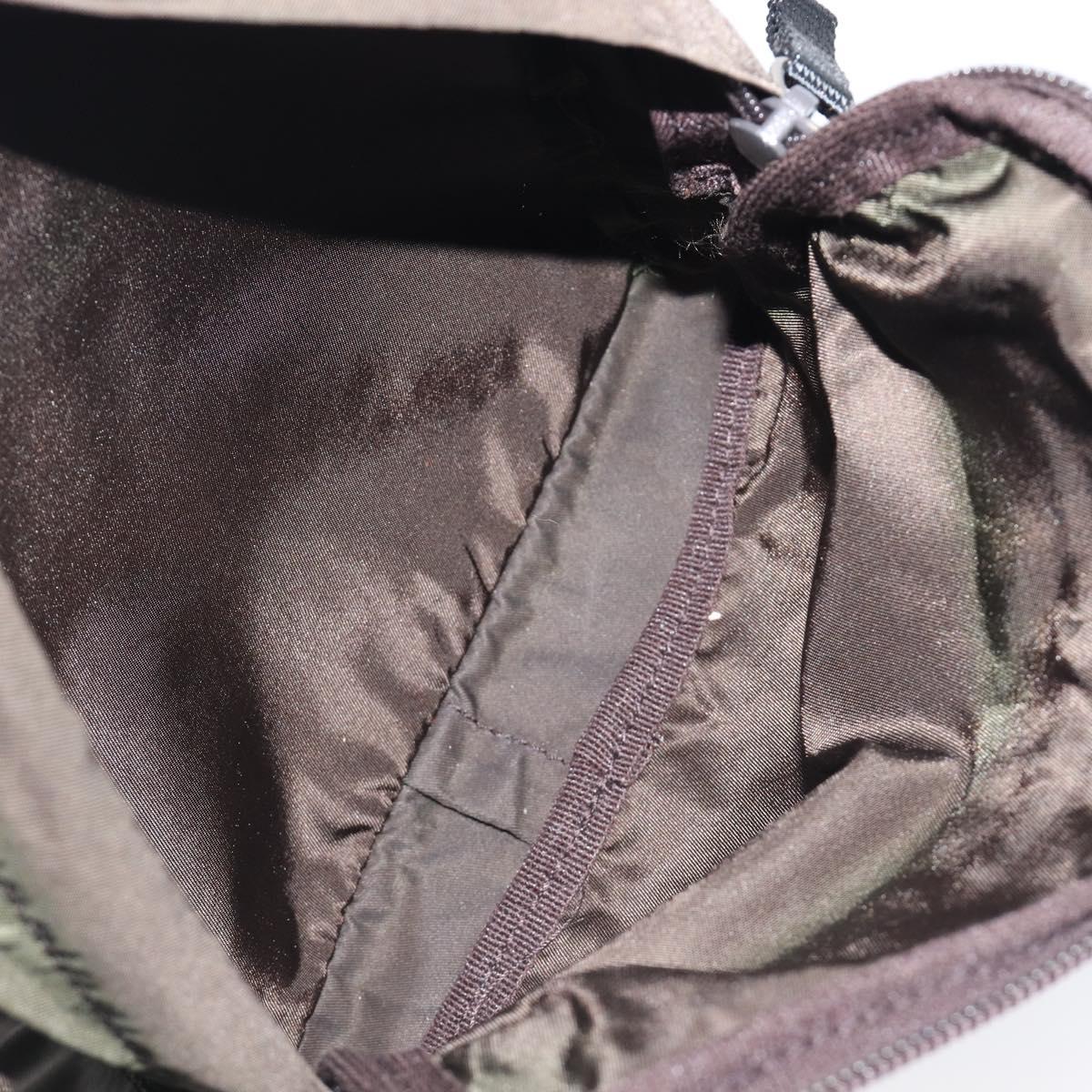 PRADA Backpack Nylon Khaki Silver Auth ar14290
