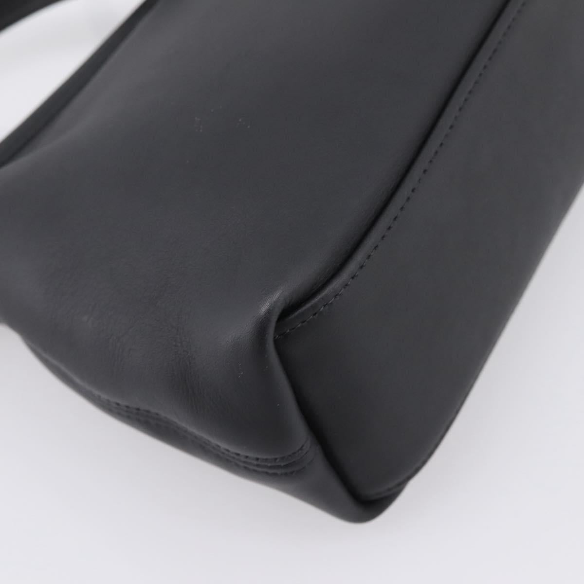 Coach Shoulder Bag Leather Black Gold Auth ar14294A