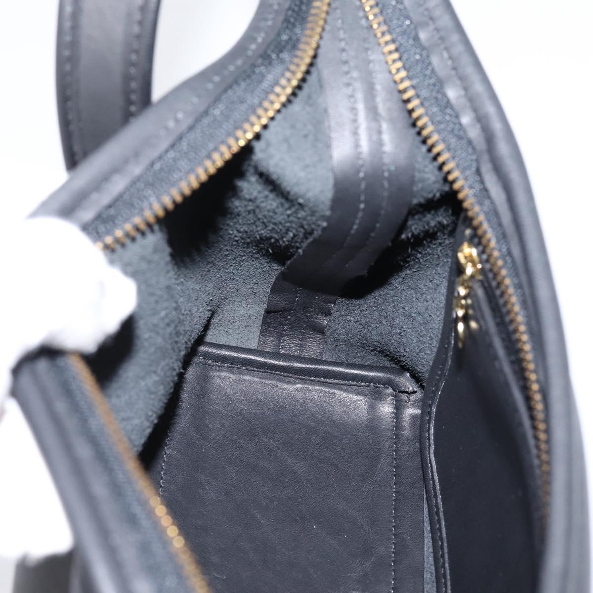 Coach Shoulder Bag Leather Black Gold Auth ar14294A