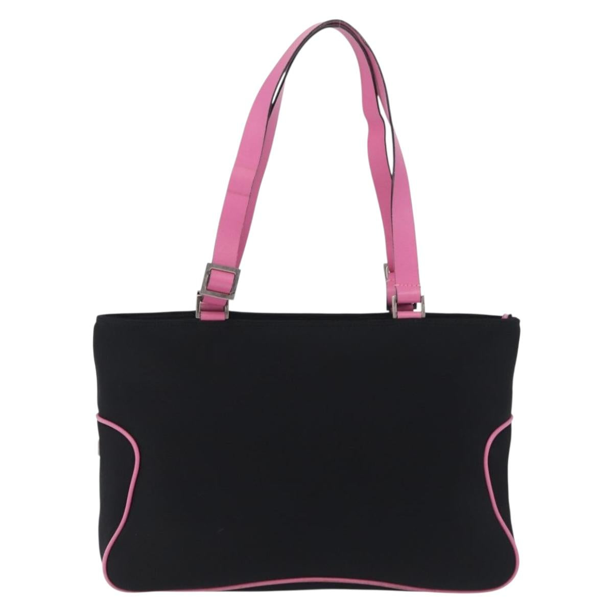 Salvatore Ferragamo Shoulder Bag Cotton Black Silver Auth ar14295