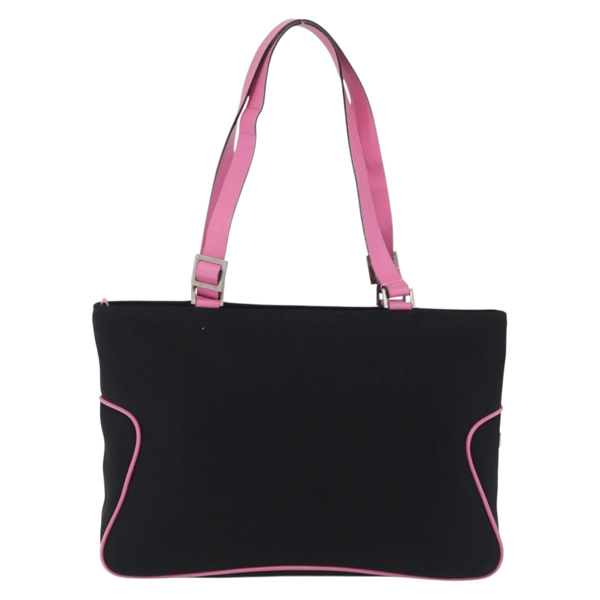 Salvatore Ferragamo Shoulder Bag Cotton Black Silver Auth ar14295