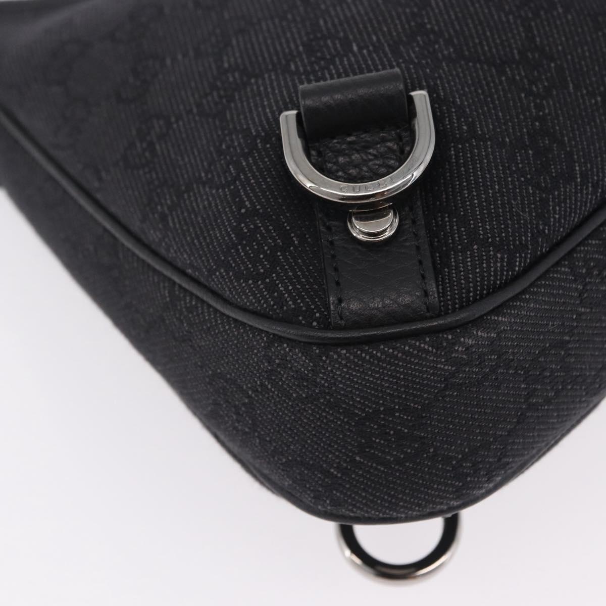 GUCCI GG Canvas Hand Bag Outlet Black Silver 268637 Auth ar14296V