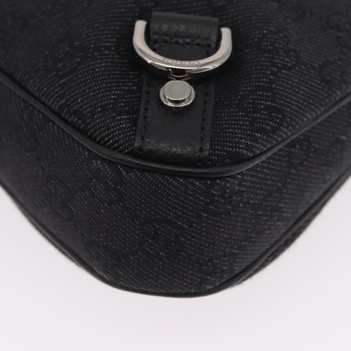 GUCCI GG Canvas Hand Bag Outlet Black Silver 268637 Auth ar14296V
