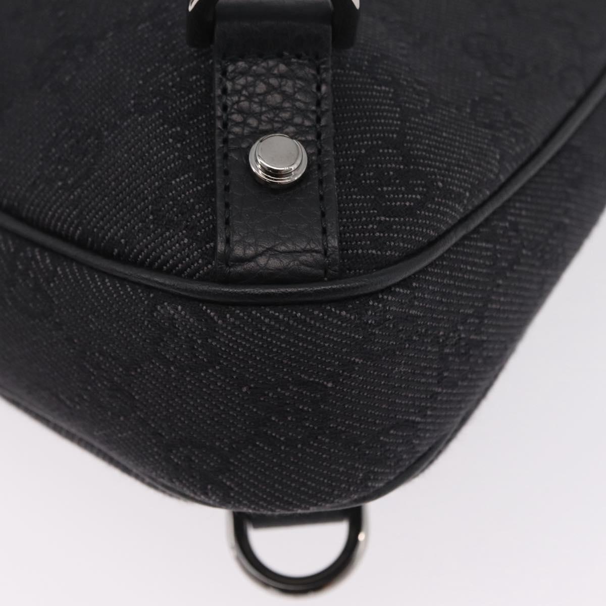 GUCCI GG Canvas Hand Bag Outlet Black Silver 268637 Auth ar14296V