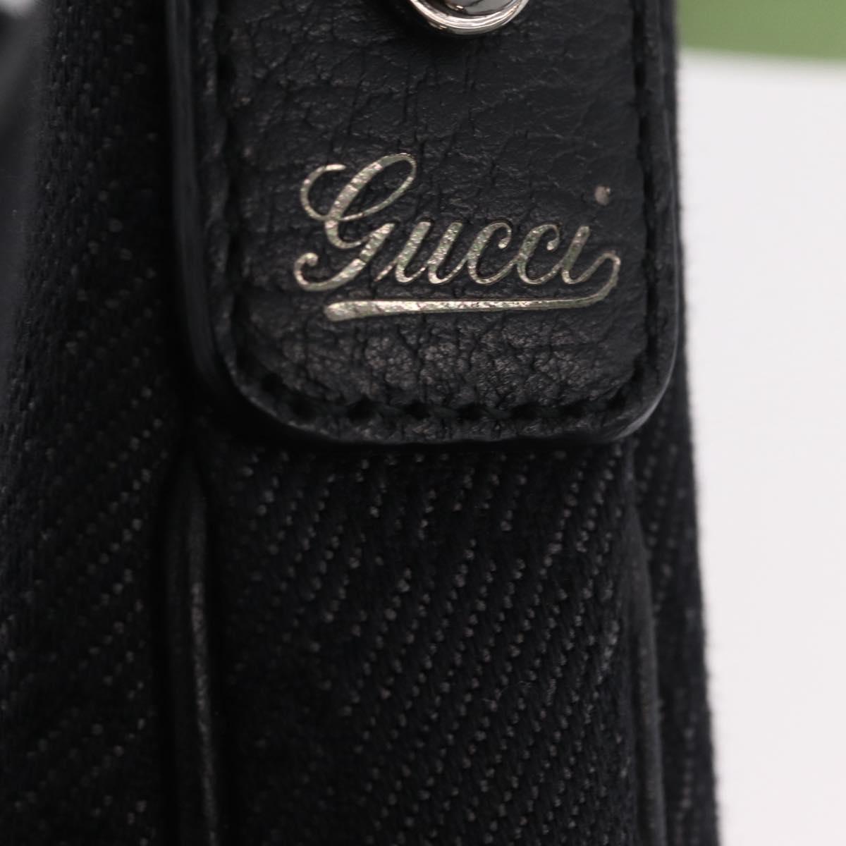 GUCCI GG Canvas Hand Bag Outlet Black Silver 268637 Auth ar14296V