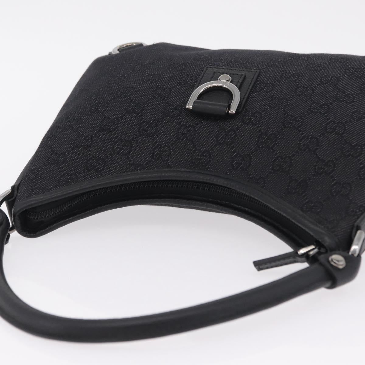 GUCCI GG Canvas Hand Bag Outlet Black Silver 268637 Auth ar14296V