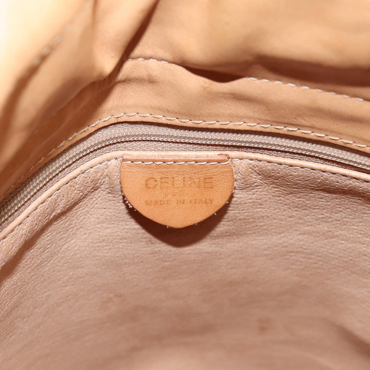 CELINE Macadam Canvas Shoulder Bag PVC Leather Brown Gold Auth ar14297