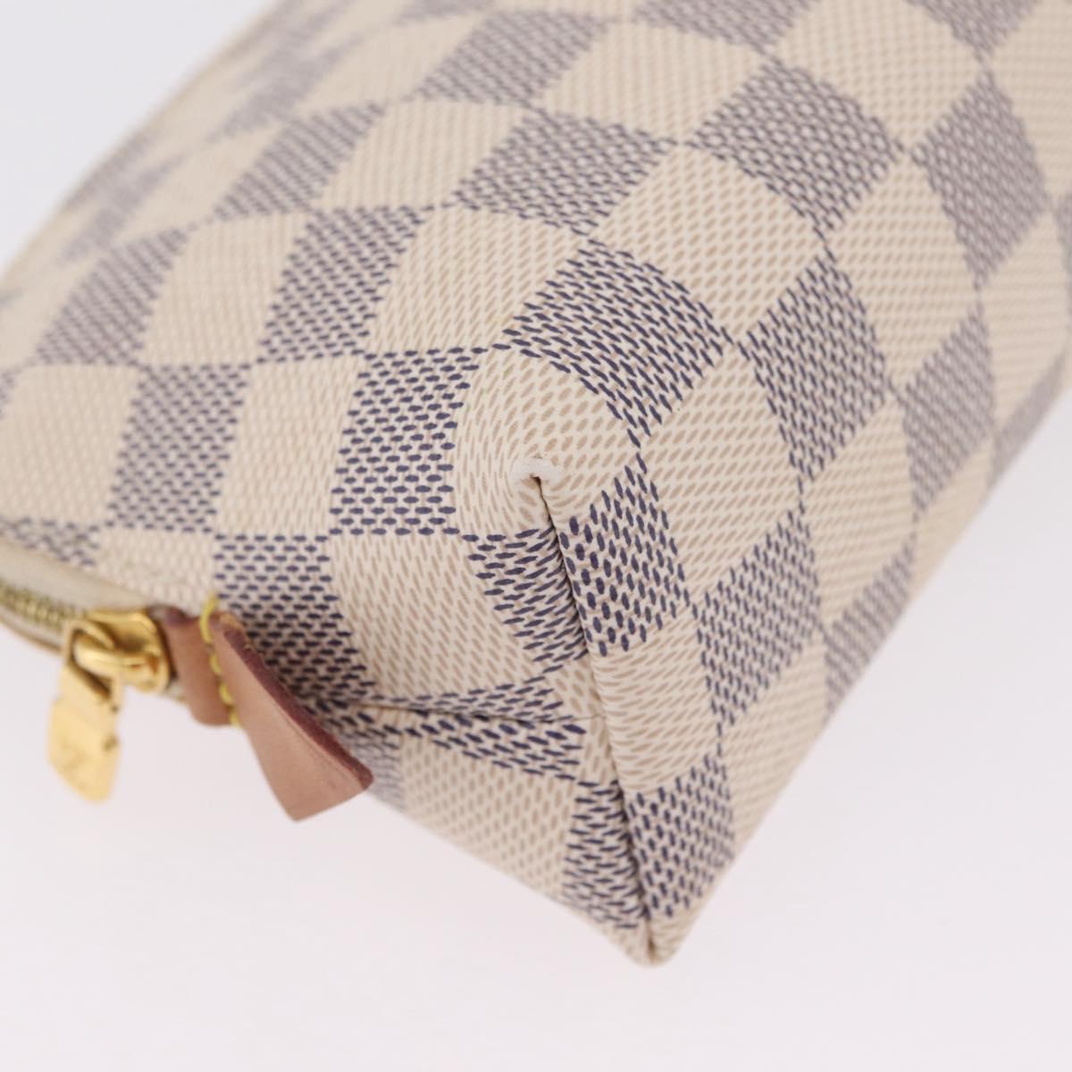 LOUIS VUITTON Damier Azur Pochette Cosmetic PM Pouch N60024 LV Auth ar14299