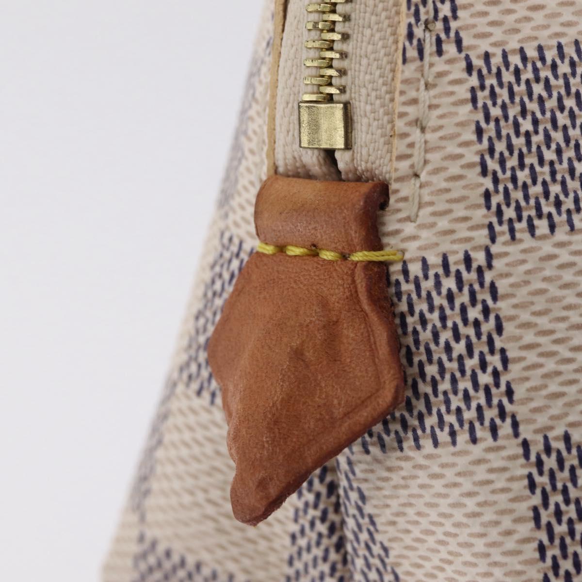LOUIS VUITTON Damier Azur Pochette Cosmetic PM Pouch N60024 LV Auth ar14299