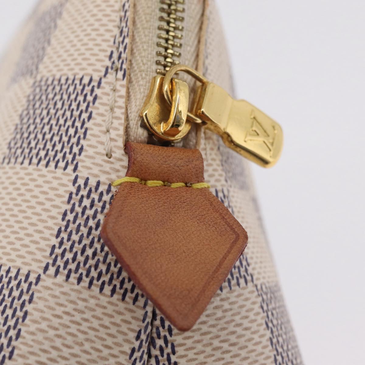 LOUIS VUITTON Damier Azur Pochette Cosmetic PM Pouch N60024 LV Auth ar14299