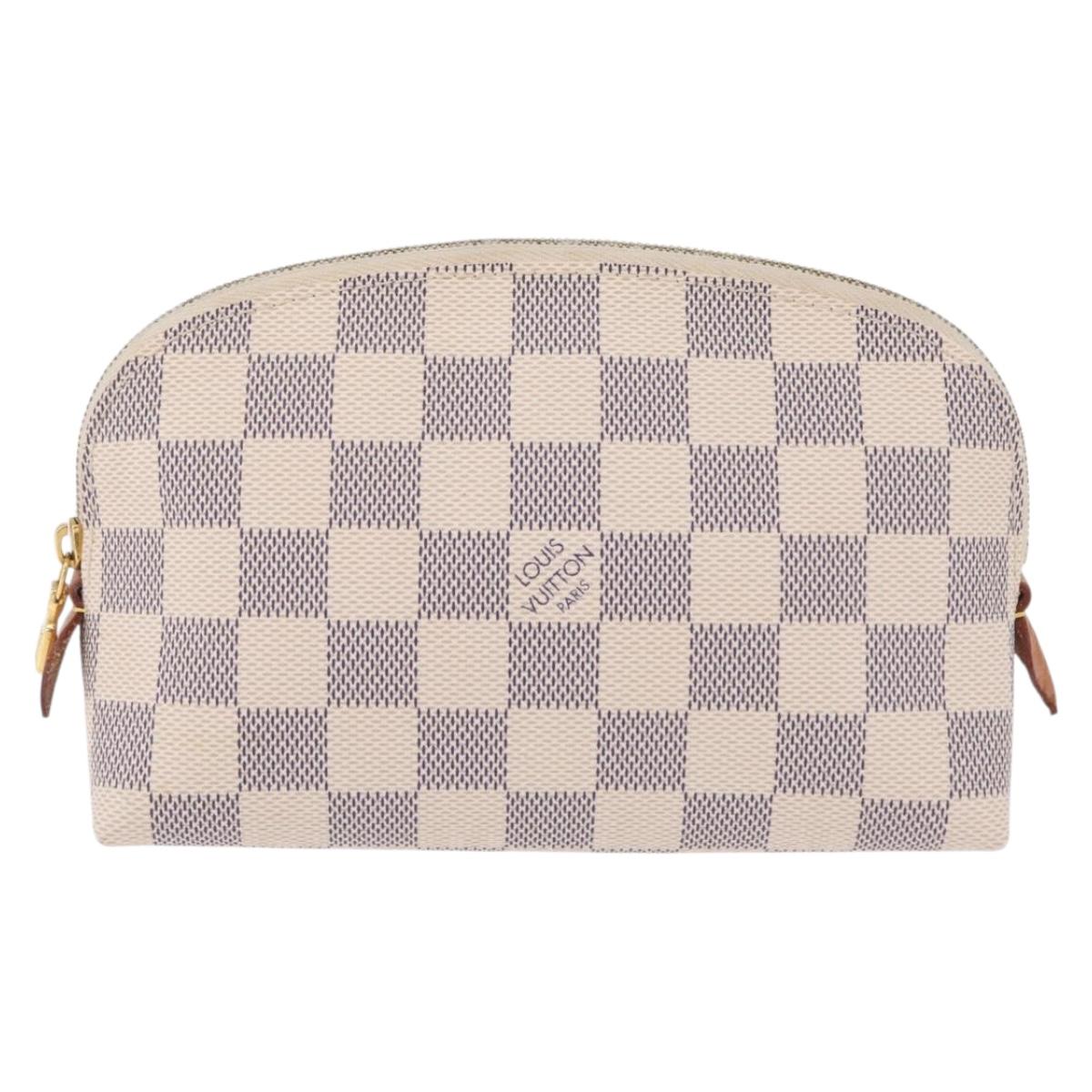 LOUIS VUITTON Damier Azur Pochette Cosmetic PM Pouch N60024 LV Auth ar14299