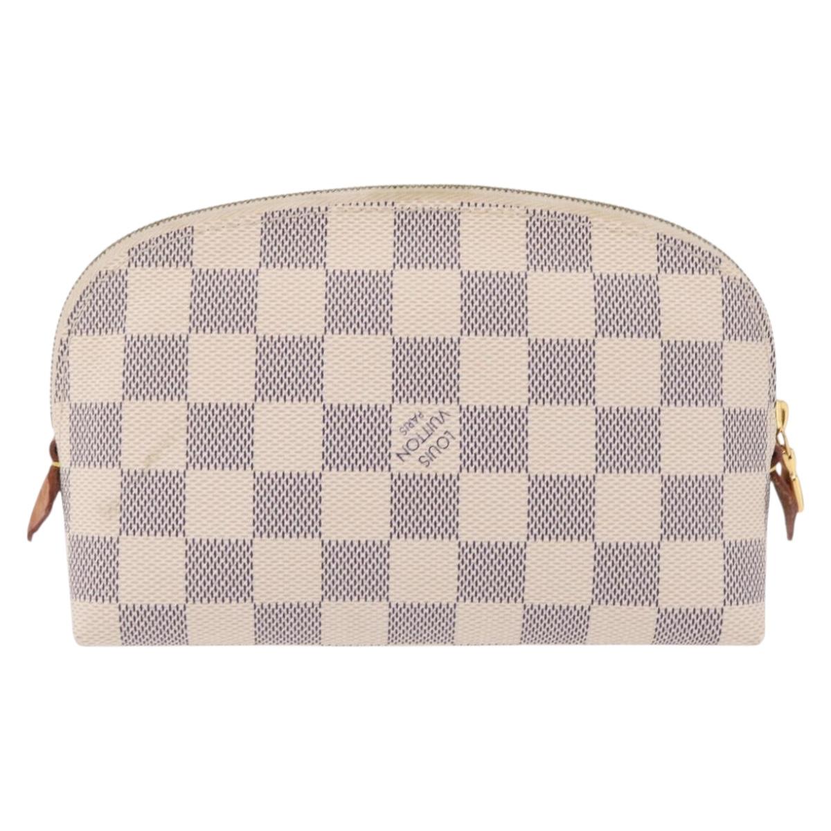 LOUIS VUITTON Damier Azur Pochette Cosmetic PM Pouch N60024 LV Auth ar14299
