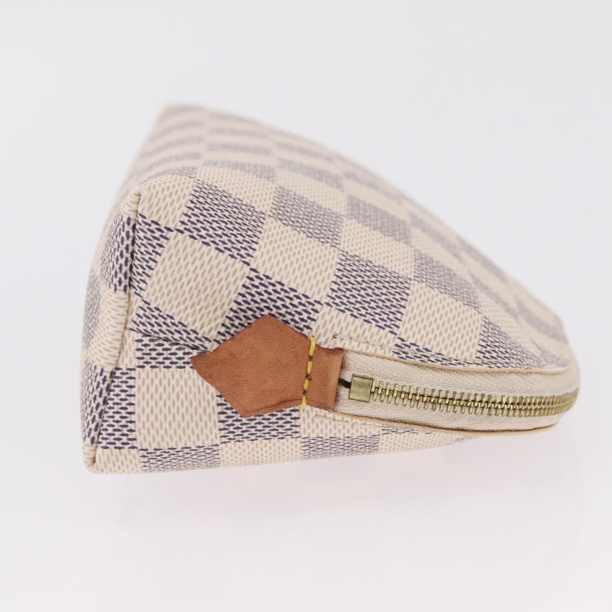 LOUIS VUITTON Damier Azur Pochette Cosmetic PM Pouch N60024 LV Auth ar14299