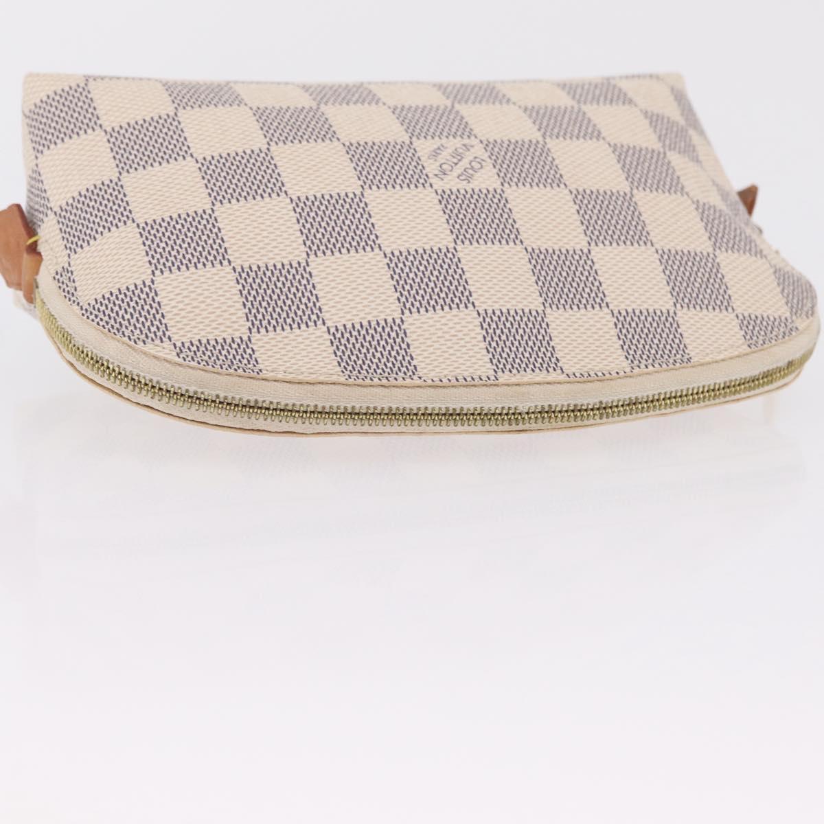 LOUIS VUITTON Damier Azur Pochette Cosmetic PM Pouch N60024 LV Auth ar14299